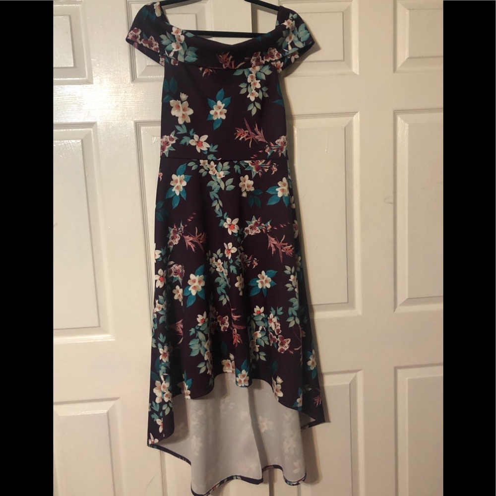 Charlotte Russe Purple High-Low Off Shoulder Dress